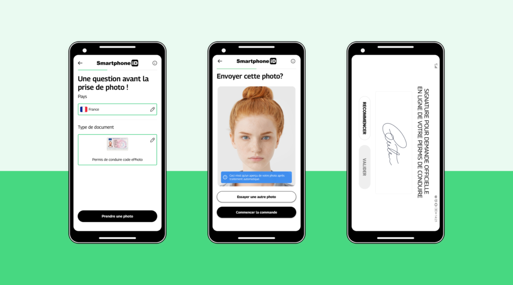 etapes photo permis de conduire avec smartphone id signature