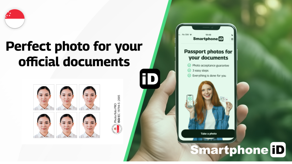 passport photo for passport with smartphone id